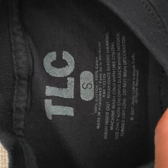 TLC T-Shirt Men's Black Size S 100% Cotton Graphic Print Short Sleeves Crew Neck - Picture 7 of 16